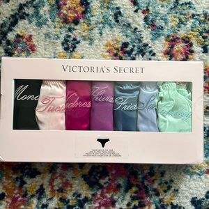 Victoria Secret 7-Pack Days of the Week Satin Flutter Thongs
